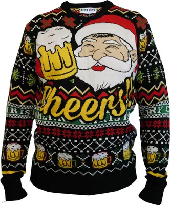 Produktbild von Beer Herren Pullover Santa Cheers Sweater Ugly Christmas Weihnachts Damen Größe M