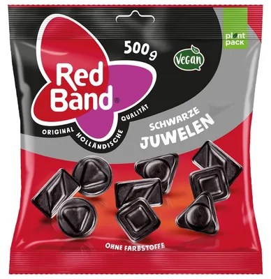 Produktbild von Red Band Schwarze Juwelen Stark Lakritz im Family Beutel 500g