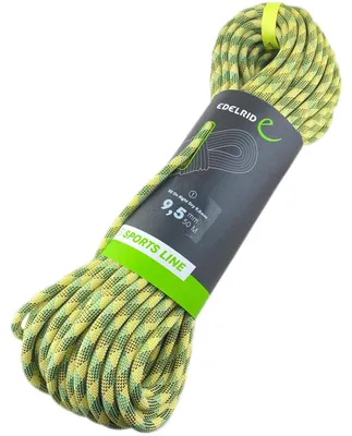 Imagen del producto de EDELRID Cuerda para escalada On Sight Dry de 9,5 mm (cuerda simple dinámica, tratada para resistencia al agua), color: amarillo nieve, longitud: 50 metros