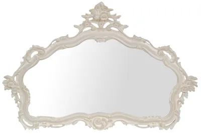 Barock-Wandspiegel, Weiß, 109x70 cm, Made in Italy