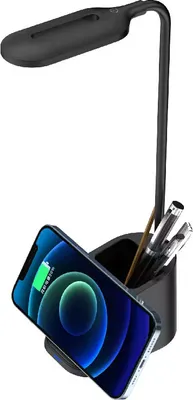 Obrázek produktu pro Bezdrátová lampa a nabíječka pro telefon, černý držák na mobilní telefon