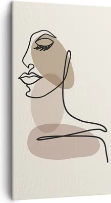 Produktbild von Bild auf Leinwand - Leinwandbild - Einteilig - Zeichnung einzeilig Frau - 45x80cm - Wand Bild - Wanddeko - Wandbilder - Leinwanddruck - Bilder - Wanddekoration - Leinwand bilder - PA45x80-4612