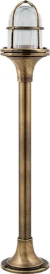 Produktbild von Maritime Wegbeleuchtung Messing Riffelglas H:62cm Außenbereich Außenlampen Antik Terrasse Garten Weg