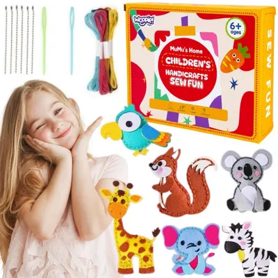 Immagine prodotto di WOOPIE Kit per cucire per bambini, Woopie: portachiavi fai da te in feltro