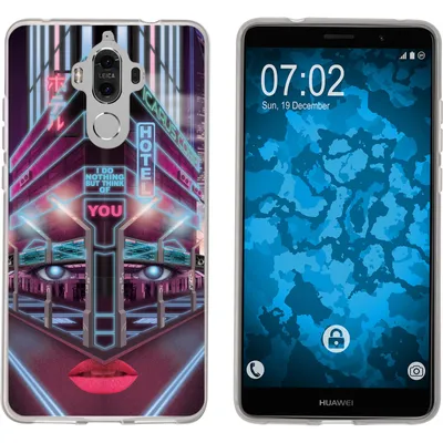 Produktbild von PhoneNatic Case kompatibel mit Huawei Mate 9 Silikon-Hülle Retro Wave Cyberpunk.02 M5