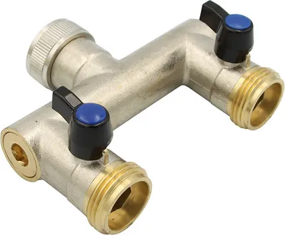 Produktbild von Wasserverteiler 2 fach Messing 1 Zoll 2 Wege Verteiler Wasser