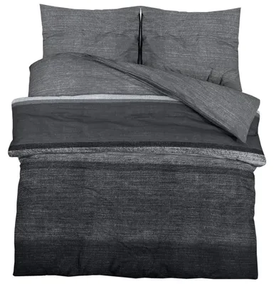Produktbild von vidaXL Bettwäsche-Set Dunkelgrau 140x200 cm Baumwolle