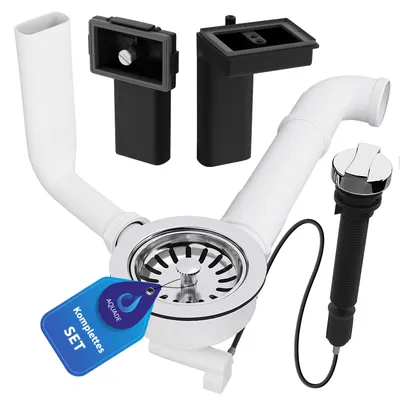 Produktbild von Siebkorbventil Ø114mm 3 1/2" mit Excenterventil Raumschaffer und Überlauf für Spüle