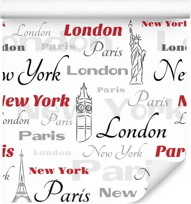 Produktbild von 10m VLIES TAPETE Rolle Graffiti Stadt Paris London New York Architektur XXL