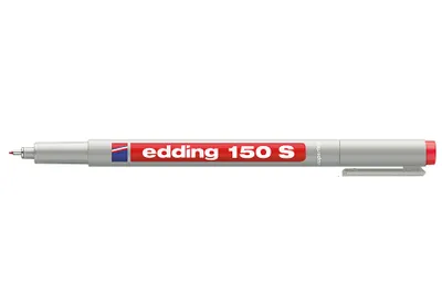 Produktbild von Edding 4-150002, Rot, Extrafein, Grau, Rund, Tinte auf Wasserbasis, Metall