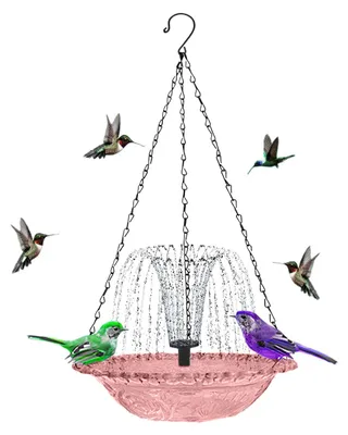 Produktbild von Solar Springbrunnen Vogelbad hängend, mit Wasserfontäne & 7 Düsen, dekorativ für Garten, Terrasse & Hof, solarbetrieben & wetterfest-PK