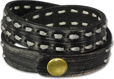 Produktbild von SilberDream Armband Leder Armschmuck schwarz Jeansstyle Damen Frauen LAP511S