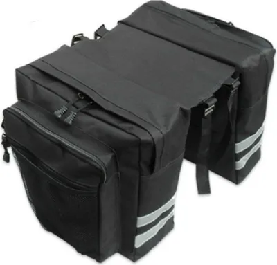 Produktbild von Kompakte Doppel-Gepäckträgertasche für Klappräder (30L) schwarz
