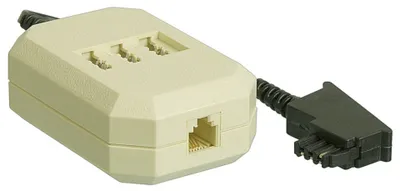 Produktbild von TAE-Verlängerung F-Stecker auf Dose NFN (beige, 20 cm)
