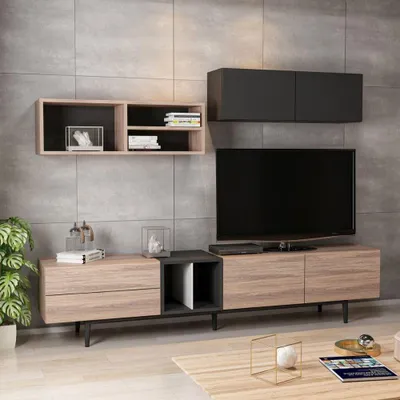 Immagine prodotto di Parete attrezzata Diany 195 colore rovere antracite