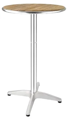 Poseur-Tisch, Esche-Platte, 600 mm, Aluminiumfuß