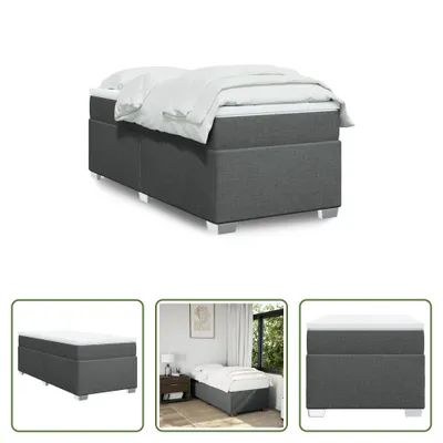Produktbild von The Living Store Boxspringbett mit Matratze Dunkelgrau 90x190 cm Stoff
