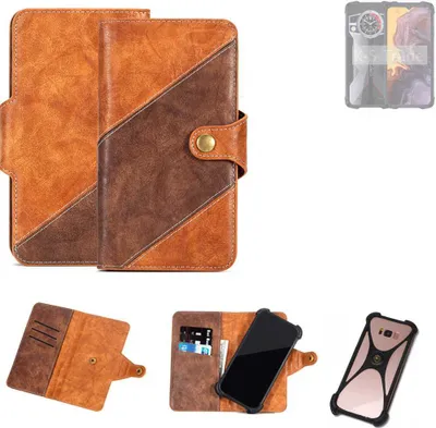 Produktbild von K-S-Trade Handyhülle Schutzhülle Bookstyle Case Wallet-Case kompatibel mit Cubot KingKong 9 Cover Klapphülle Kantenschutz Smartphone dunkelbraun