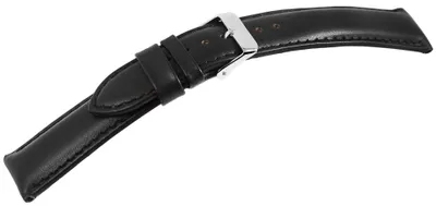 Produktbild von Echtleder Uhrenarmbänder in 3 Farben Uhrenarmband Schwarz Dunkelbraun Dunkelblau Schwarz/20mm