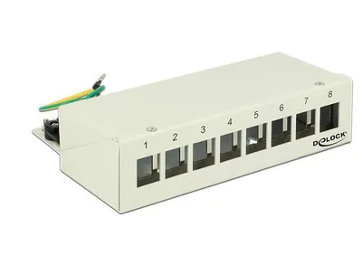 Immagine prodotto di DELOCK Patchpanel 8 Keystone Ports Metall grau