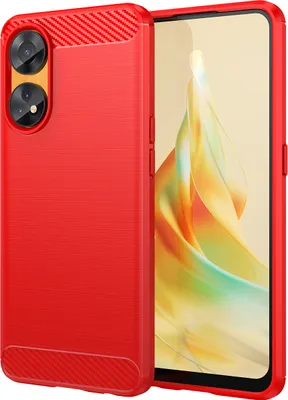 Produktbild von OPPO Reno8 T 4G Hülle, Carbon-Faser TPU Silikon Stoßfest Schutzhülle für OPPO Reno8 T 4G Rot