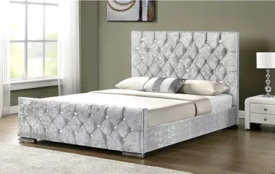 Produktbild von Klassisches Design Bett Polster Betten Chesterfield Textil 140x200cm jvmoebel ®