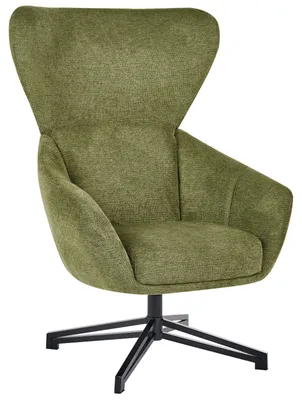 Obrázok produktu pre BELIANI Kancelárske kreslo, zelené, čalúnené látkou, s vysokým operadlom, štýl mid-century modern, tvarované, retro