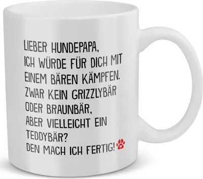 Produktbild von 22Feels Bester Hundepapa Tasse Hund Herrchen Geschenk Männer Hundeliebe Welpe Kaffeetasse Haferl Geschenkidee Geburtstag Vatertag Weihnachten