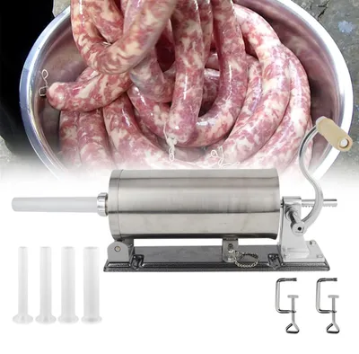Productafbeelding van Solidchoice - Handmatige RVS Worstenvuller met 4 Verschillende Vulbuizen