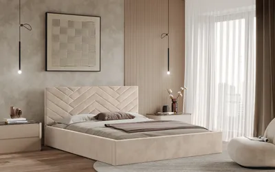 Obrázek produktu pro Postel TRIEST 160x200 béžová s úložným prostorem