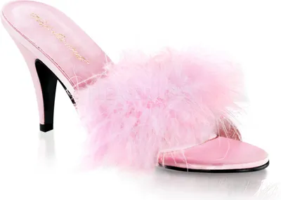 Produktbild von FABULICIOUS AMOUR-03 Pantolette aus hochwertigem Satin mit Federn