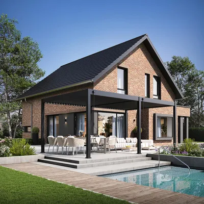 Produktbild von Weide E-Deluxe elektrische Pergola Voll-Aluminium 3,6x7,2m mit Lamellendach anthrazit