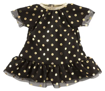 Image de Robe noire à pois dorés pour poupée Ma Corolle - 36 cm