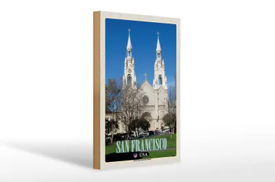 Produktbild von Holzschild Reise 20x30cm San Francisco Saints Peter and Paul Church
