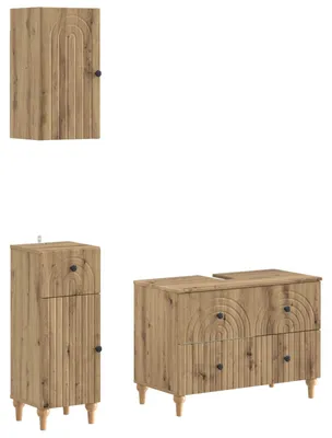 Zdjęcie produktu dla Komplet szafek łazienkowych ALKMAAR, 3-częściowy, wykończenie: dąb artisan