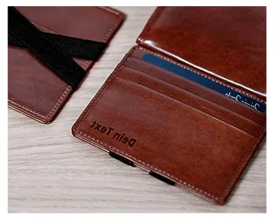 Produktbild von Flap Boy Slim mit Gravur - das Original - Magic Wallet ohne Münzfach Magischer Geldbeutel integrierter RFID-Schutz Echtleder Herren
