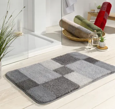 Produktbild von Kleine Wolke Badteppich JOANA LBH 90x60x2 cm silber Badematte
