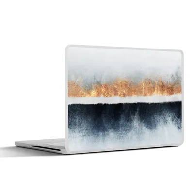 Produktbild von MuchoWow® Laptop Aufkleber Sticker Cover Gold - Abstrakt - Design 40x30 cm - Laptop Dekoration - Selbstklebend