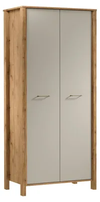 Obrázek produktu pro Šatní skříň 90 cm NORDIKO - dub wotan / béžová