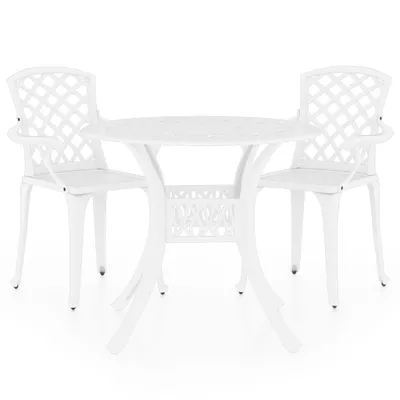 Obrázek produktu pro vidaXL 3dílná sada Bistro Set Litý hliník Bílá