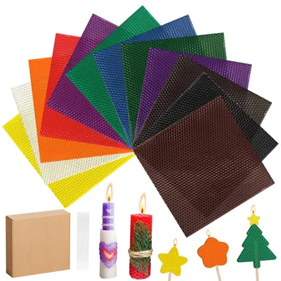 Bienenwachs-Kerzen-Set, 12 Farben, 36 Stück