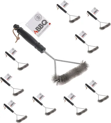 Produktbild von 10 x Grillbürste 3 seitige Dreieck 33 cm Set dreiseitige Reinigungsbürste