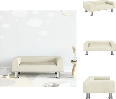 Produktbild von vidaXL Kindersofa Creme 70x45x26,5 cm Samt -  Baby- & Kleinkindmöbel
