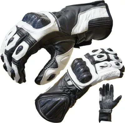 Image de Gants de moto Pro Racing Gants de moto en cuir blanc PROANTI®