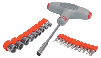 Produktbild von Schraubendreherset mit T-Griff inkl. 10 Bits & 9 Nüsse