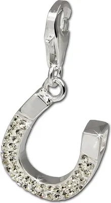 Produktbild von SilberDream weiß Charm Hufeisen Zirkonia 925 Silber Anhänger GSC214W
