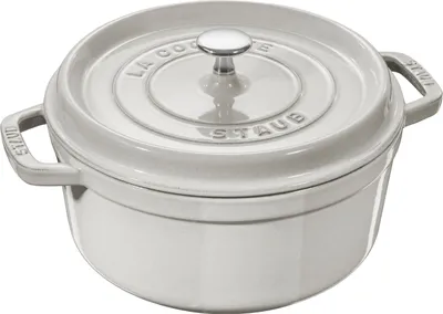 Obrázok produktu pre Staub Round Cast Iron Pot - 5.2 ltr  White Truffle