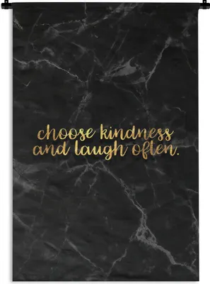 Produktbild von MuchoWow® Wandteppich Wandbehang Zitate - Sprichwörter - Gold - Marmor 90x135 cm Tapisserie Dekoration Wandtuch - Baumwolle - Wandskulptur