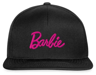 Produktbild von Spreadshirt Barbie Logo Stick Geschenkidee Snapback Cap, One size, Schwarz/Schwarz