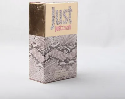 A product box for Roberto Cavalli Just Cavalli Eau de Toilette for women.